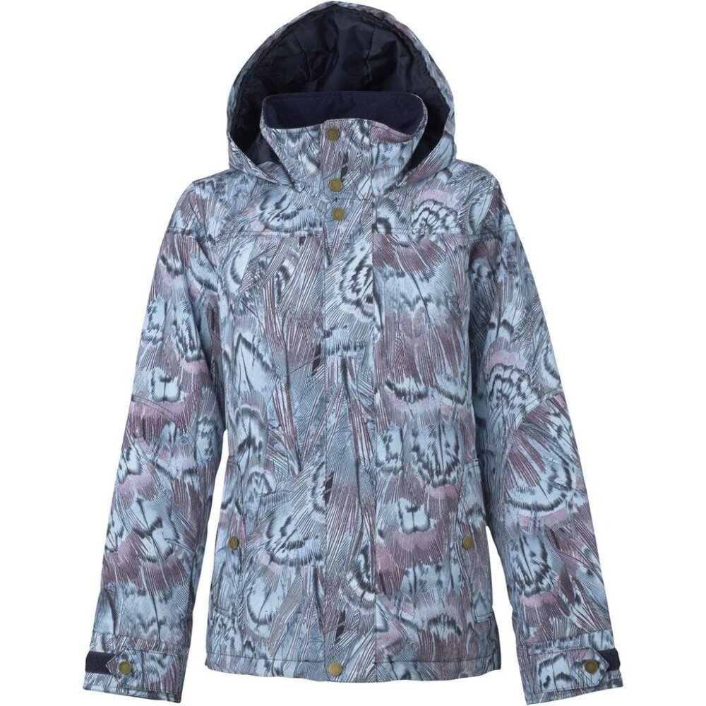 Burton Feathers Print Snow Snowboarding Ski Puffer Jet Set Dryride Jacket Coat